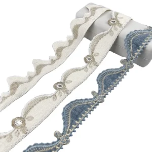Textile Accessories Velvet Embroidery Lace Decorations Jacquard Tapes for Curtain