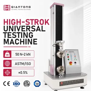 Textile Elasticity Tester Long Stroke Extended Height Single Column UTM 2000N for High Elongation Webbing and Yarn