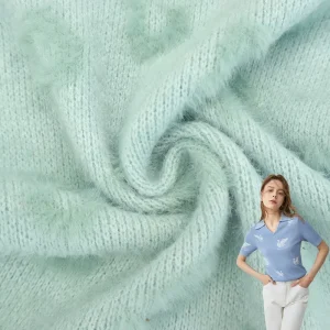 Textile Fabrics Cashmere Jacquard NTR Nylon Polyester Rayon Spandex Knitting Sweater Fabric for Women Garment