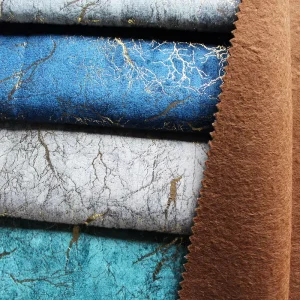 Textile Factory Custom Gold Foil Velvet Bronzing Holland Velvet Upholstery Fabric for Sofa
