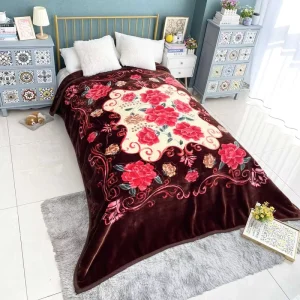 Textile Luxury 10 kg 200X240 Double Thick Double Warm Embossed Raschel Minky Blanket Throws