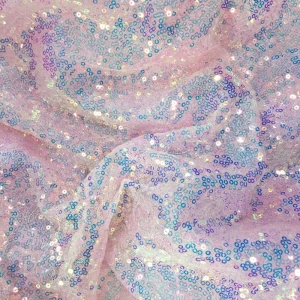 Textile RXF0725 Mesh Solid Colors Polyester Knitted Sequin Embroidery Fabric for Dresses