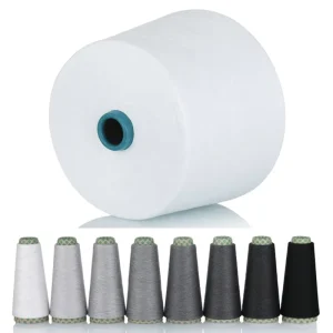 Textile Yarn Raw White T 100% Polyester Ring Spun Yarn for Knitting Socks