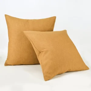 Textural Flax Linen Throw Cushion Case Pillow Cover with Invisible Zipper for Couch Set of 2 No Pillow Insert
