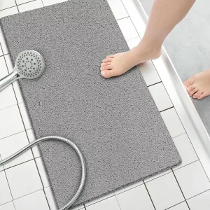 Textured Bath Shower Tub Mat Non Slip Without Suction Cups Comfort Bathtub Mats PVC Loofah Bathroom Mats