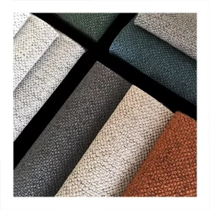 Textured Linen Fabric Sofa Cover 100% Polyester Breathable Abrasion Resistant Upholstery Fabric for Furniture Cushion