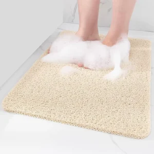 Textured Modern Eco Friendly Bath Shower Tub Mat Non Slip Comfort Bathtub Mats Drain PVC Loofah Bathroom Mats for Wet Areas