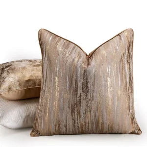 Textured Satin Modern Throw Pillow Light Luxury Style Jacquard Pillowcase Soft Cushion Decorative Bedding Throw Cushion
