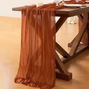 Thanksgiving Table Runner Gauze Boho Wedding Decor Romantic Table Runner for Wedding Birthday Party