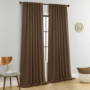 Thermal Insulated Blackout Curtains Back Tab Rod Pocket Room Darkening Curtains Living Room Home Decor Modern Style