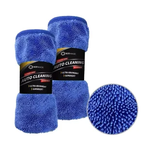 Thick Double Colorful Custom Logo Drying Towels Knitted Quick Dry Cloth Microfiber Car Wash Cleaning Towels