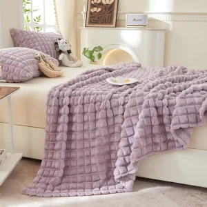 Thick Fuzzy Couch Blanket for Winter Soft Fuzzy Plush Blanket Fleece Bed Blanket