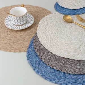 Thick Heat Resistant Placemat Multi functional Table Mat for Dining Woven to Decorate Bowls Plates and Cups