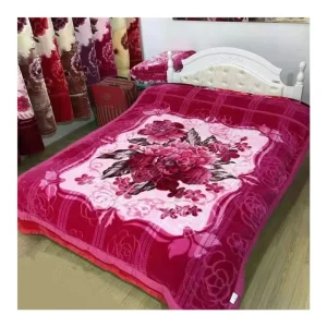Thick Korean Mink Style Blanket Queen Size Custom Raschel Blankets for Bedding Use