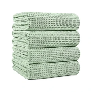 Thick Microfiber Dish Drying Towels Printed Kitchen Towel for Home Use Waffle Cleaning Design
