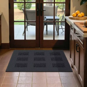 Thick Non Slip Square Rubber Carpet Rug Mats Scraper Surface Durable for Outdoor Indoor
