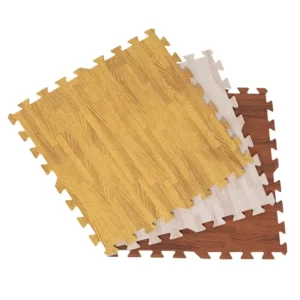 Thick Non Slip Wood Grain Waterproof EVA Foam Interlocking Play Mat for Baby Gym Exercises
