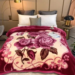 Thick Soft Warm Comfortable 2 Layers Raschel Blanket for Winter King Size Heavy Raschel Blanket
