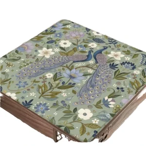 Thick Stitched Edge Natural Rubber American Mahjong Table Mat Modern Peacock Floral Anti Slip Game Pad Household Protection