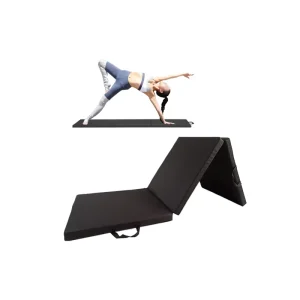 Thick Tri Fold Exercise Mat with Carrying Handles for Gymnastics and Home Gym Three Fold Yoga Fitness Exercise Mat