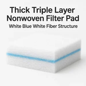 Thick Triple Layer Nonwoven Aquarium Filter Pad White Blue White Structure