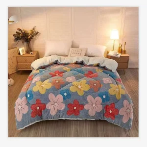 Thick Velvet Comforter Fleece Comforter Soft Comfortable Heavy Quilt Warm Edredones