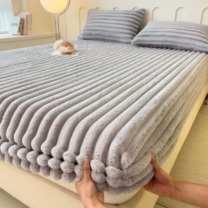 Thick Velvet Mattress Protector for Winter Fitted Bed Sheet Mattress Covers Fitted & Flat Sheet Super Soft for Baby