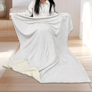 Thick Warm Decorative Flannel Sherpa Blanket for Bed Sofa Double Sided Super Soft Luxurious Plush Blanket