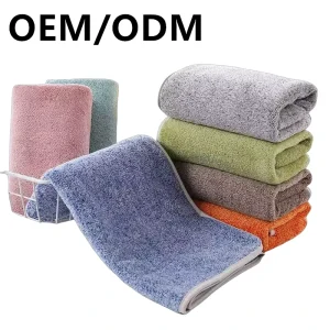 Thick Woven Coral Fleece Eco-Friendly Antimicrobial Hypoallergenic Quick-Dry Towel Set Soft Highly Absorbent Bath