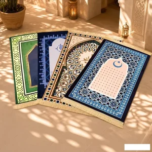 Thicken Smooth Velvet Islamic Prayer Mat Islamic Prayer Rug Mat for Muslims Musallah Prayer Soft Muslim Prayer Mat