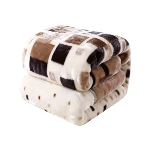Thickened Double Layer Winter Warm Blanket New Raschel Flannel Coeal Fleece High Quality Print Soft Comfortable for Home
