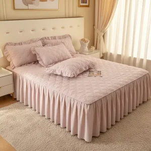 Thickened Eco Friendly Winter 300tc Bed Skirt Bed Sheet Mattress Protector Anti Dustproof Bed Cover Pillowcase