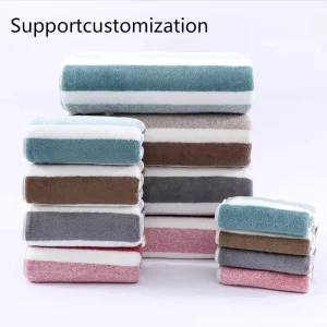 Thickened Edging Coral Velvet Quick Dry Absorbent Lint Free 35x75cm Adult Towel for Face Washing Bathing Drying Hair Special Men