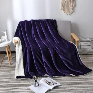 Thickened Raschel Knitted Modern Solid 100% Polyester Winter Anti pilling Blanket for Home Office Hotel Use