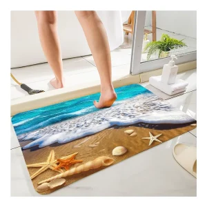 Thickened Rubber Bottom Anti Skid Bath Mat Durable Flannel Mat 3D Print Rug for Living Room Absorbent Water Clearance MatS