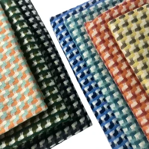 Thickened Woven Brocade Fabric Plaids-Patterned 100% Polyester Abrasion-Resistant Heavyweight Throw Pillow Flower Bag Upholstery