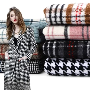 Thickened Woven Woolen Brocade Fabric Houndstooth Autumn Winter Classic Coat Jacket Suit Trousers Abrasion-Resistant Slub