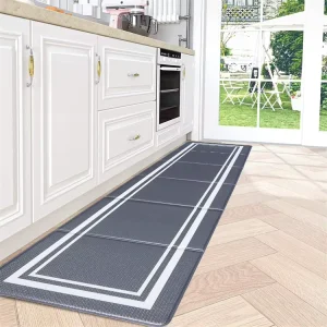 Thin Comfort Anti Fatigue PVC Kitchen Floor Mat Stain Resistant Non Slip Foldable Pet Friendly Waterproof Kitchen Runner Rugs