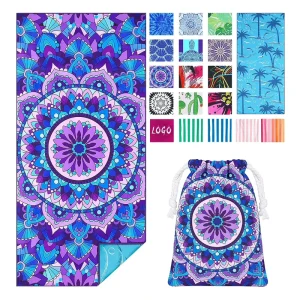 Thin Quick Dry Super Absorbent Oversized Large Lightweight Pool Swimming Bath Towels Custom Microfiber Sand Free Beach Towel