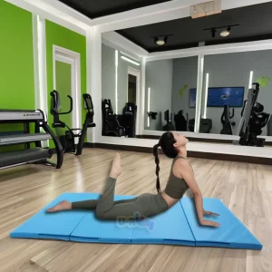Three Fold Portable PVC Gym Exercise Mat Waterproof Crash Mat for Adults and Kids Fold Up Design