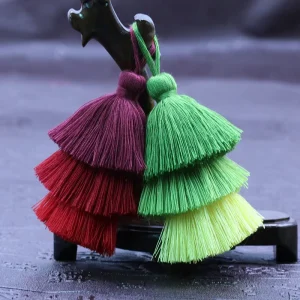 Three Layer Cotton Thread Tassel Pendant Tricolor Hanging Ornament for DIY Earrings Home Decor for Curtains Textiles Directly
