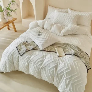 Three dimensional Cut Flower Four piece Duvet Cover Set
