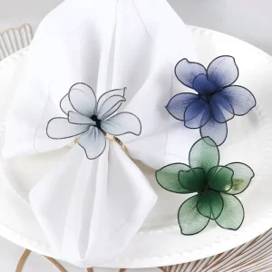 Three-dimensional Flower Napkin Ring Hotel Table Napkin Buckle Metal Table Decoration