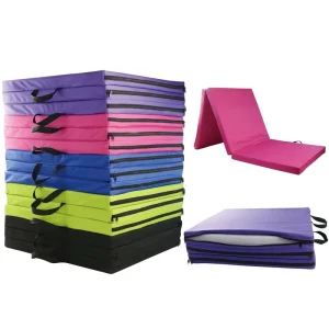 Three fold Folding Exercise Mat with Sponge Filling Fitness Training Mat for Sit up and Gymnastics