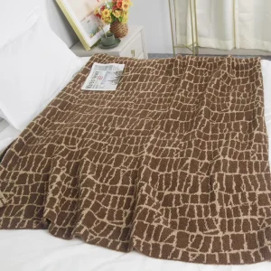 Throw Blanket Accept Custom Designs Lightweight Cozy Polyester Custom Knitted Throw Blanket for Living Room