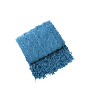 Throw Blanket Knit Woven Blankets Lightweight Decorative Throw Black Blanket