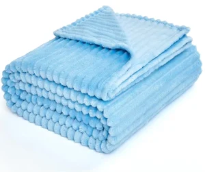Throw Blanket Living Room Decor Home Gifts Fluffy Fleece Flannel Blue Cozy Fuzzy Plush Couch Bed Blanket 127 X 152CM