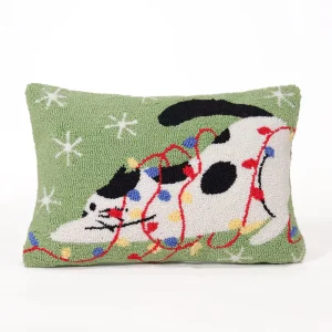Throw Pillow Christmas Cat Snowflake Hook Pillow Cushion Pillow for Christmas Home Decoration