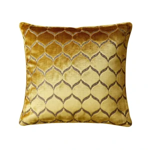 Throw Pillow Covers Cases Moorish Cut Velvet Design Elegant Luxurious Gold Large Decorative Cushion Covers
