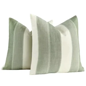 Throw Pillow Covers Striped Pillow Covers Textured Linen Decorative Pillows Square Cushion Covers for Sofa Couch Bed Living Room